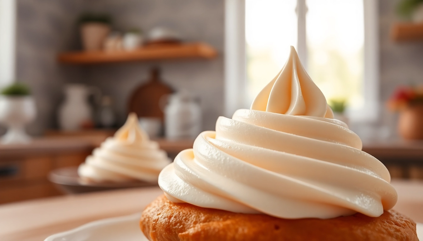 Geniet van de zijdezachte mousseline crème op een verfijnd gebak, perfect gepresenteerd.